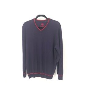 Bugatchi Men's purple and red v-neck sweater‎ M